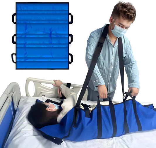 Transfer mat for elderly patients bed repositioning caregiver aid