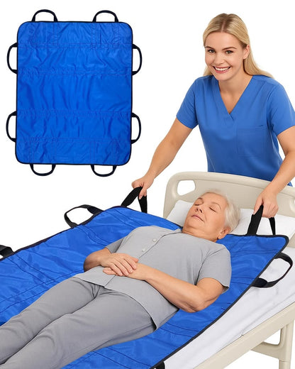 Patient Transfer & Positioning Mat – Reinforced Handles, Lifting, Turning & Repositioning Sheet for Caregivers